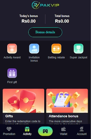 Pakvip Game Bonus